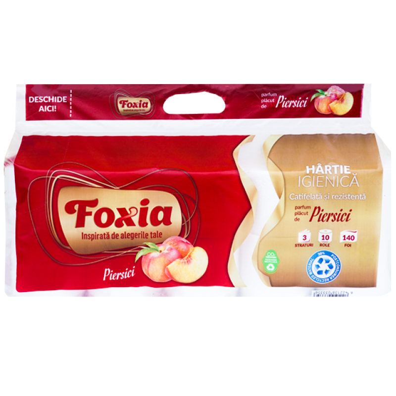 Hartie igienica 3 straturi Foxia piersica 10 role